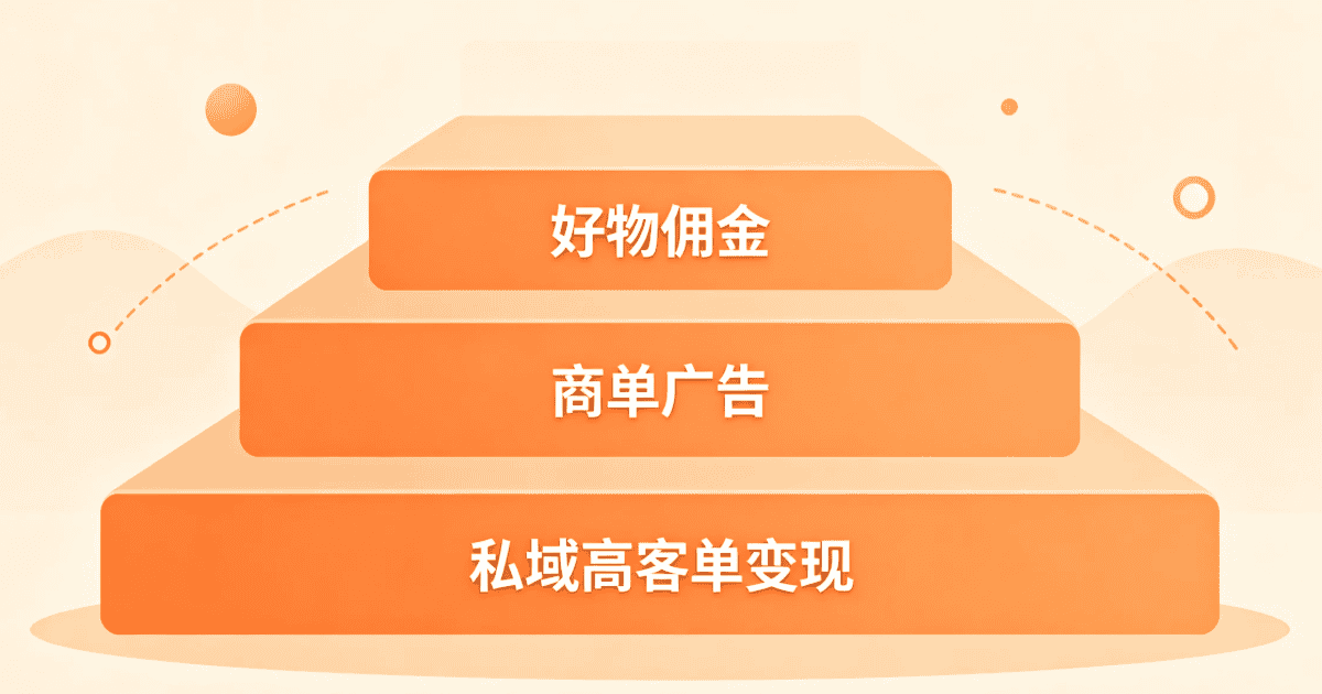 小红书图文带货三种变现路径阶梯图解