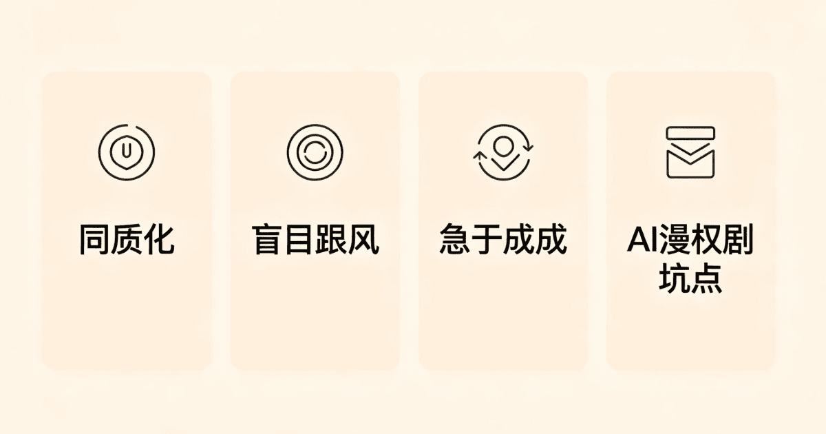 AI漫剧新手四大误区避坑示意图
